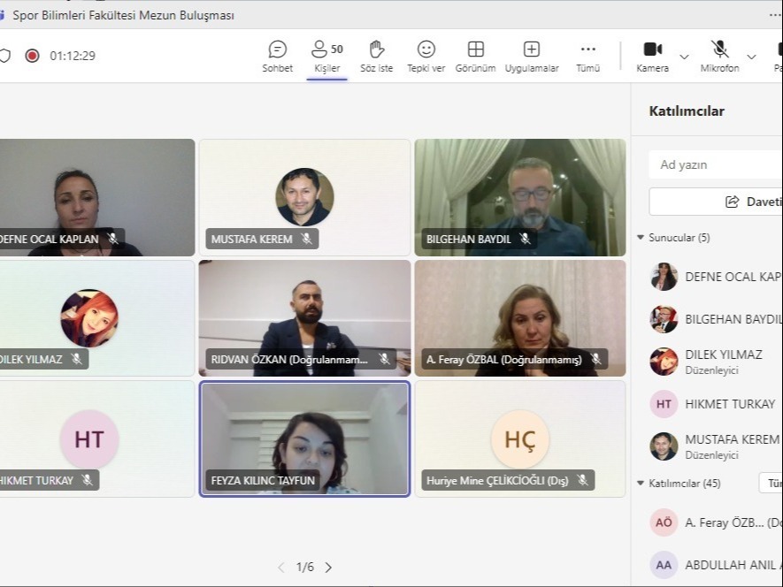 Spor Bilimleri Fakültesi Mezunları Online Buluşmada Bir Araya Geldi