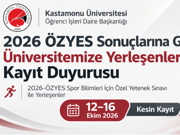 2026 - ÖZYES Spor Bilimleri İçin Özel Yetenek Sınavı ile Yerleşenler İçin Kayıt Duyurusu